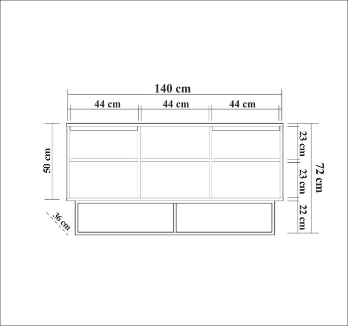 Hanah Home Consola Moderna e Industrial Nogal y Negro con Almacenamiento 140x72x36 cm